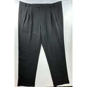 Pal Zileri 100% Wool Tapered Dress Pants Black Mens 44/32
